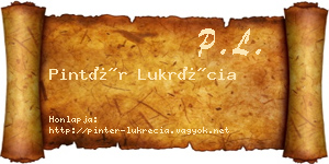 Pintér Lukrécia névjegykártya