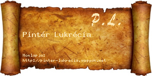Pintér Lukrécia névjegykártya